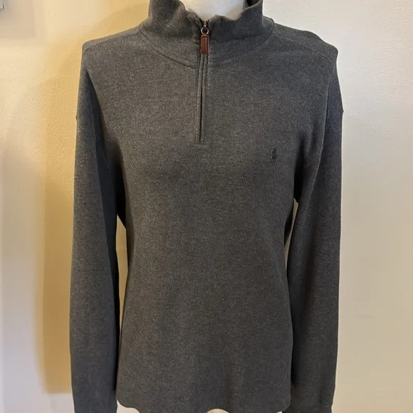 ★★POLO RALPH LAUREN★★ Cotton quarter zipper sweater grey Cable-Knit Cotton Quarter-Zip Sweater | Ralph Lauren